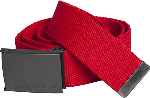 Urban Classics Canvas Belt Cinturón, Unisex Adulto, Rojo, Talla única