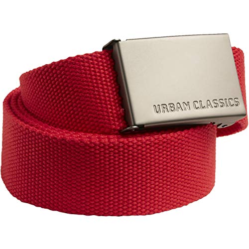 Urban Classics Canvas Belt Cinturón, Unisex Adulto, Rojo, Talla única