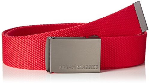 Urban Classics Canvas Belt Cinturón, Unisex Adulto, Rojo, Talla única