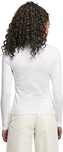 Urban Classics Ladies Cut-out Turtleneck Longsleeve Camiseta, Blanco, L para Mujer