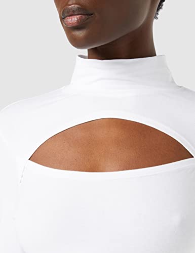 Urban Classics Ladies Cut-out Turtleneck Longsleeve Camiseta, Blanco, L para Mujer