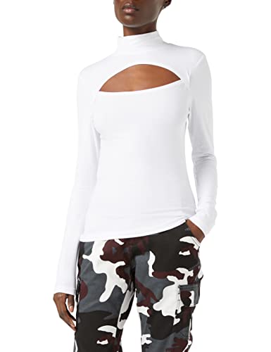 Urban Classics Ladies Cut-out Turtleneck Longsleeve Camiseta, Blanco, L para Mujer