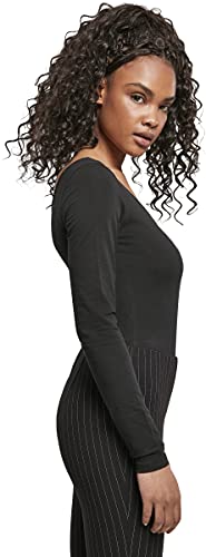 Urban Classics Ladies Organic Asymmetric One Sleeve Body Bodi modeladora, Negro, S para Mujer