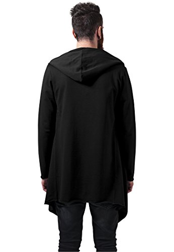 Urban Classics Long Hooded Open Edge Cardigan Sweater, Black, M para Hombre