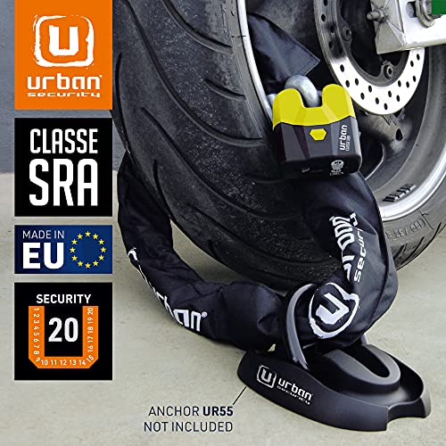 URBAN U8K150 Candado Cadena Antirrobo Alta Seguridad Homologado CLASSE Sra, Made in EU, ø15, 150cm, Amarillo, 150 cm