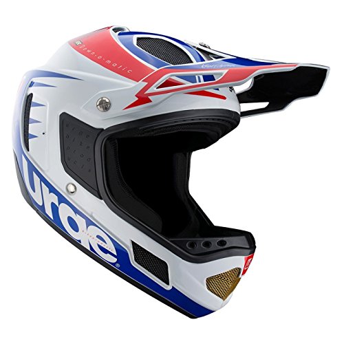 Urge Down-O-Matic Casco de Bicicleta, Color Blanco/Rojo/Azul, Talla XL