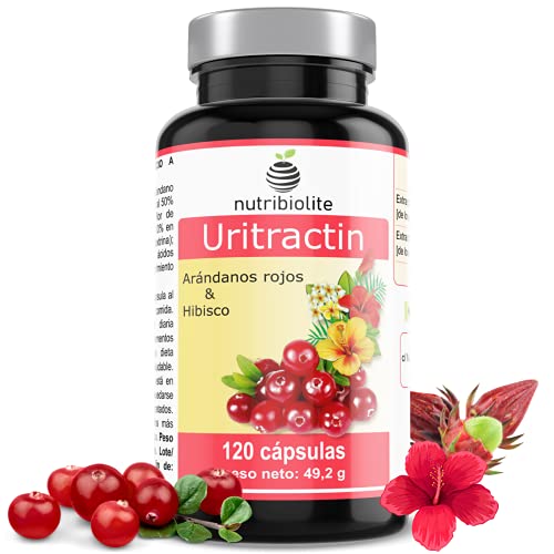 Uritractin – Extractos de Arándano rojo americano 12500 mg (con 125 mg de PACs) + Flor de hibisco 825 mg (con 5,5 mg de polifenoles) por cápsula. Suministro para 4 Meses. 120 cápsulas. Vegano. No OGM
