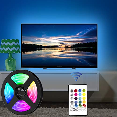 USB Tira Led para TV con una longitud de 2.5 metros. P24 teclas con control remoto por infrarrojos para controlar la tira LED. Luz RGB 5050 con 16 colores.