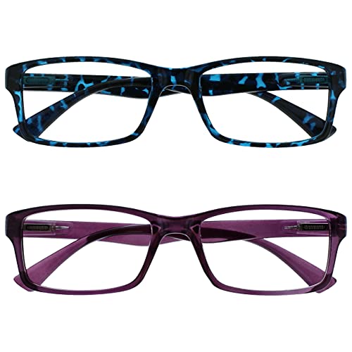 Uv Reader Gafas De Lectura Azul Carey Y Púrpura Lectores Valor Pack 2 Hombres Mujeres Uvr2092Bl_P +1,50 2 Unidades 70 g