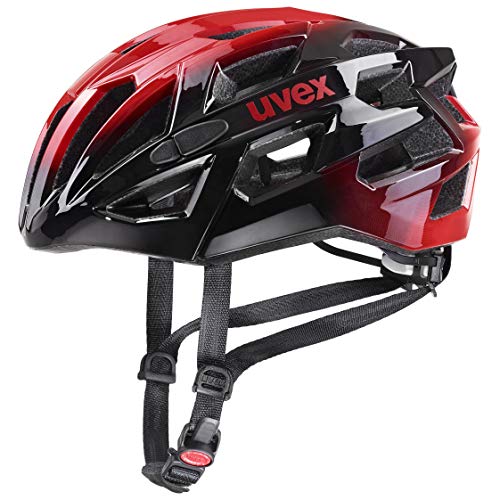 uvex Race 7 Casco de Bicicleta, Adultos Unisex, Black Red, 56-61 cm