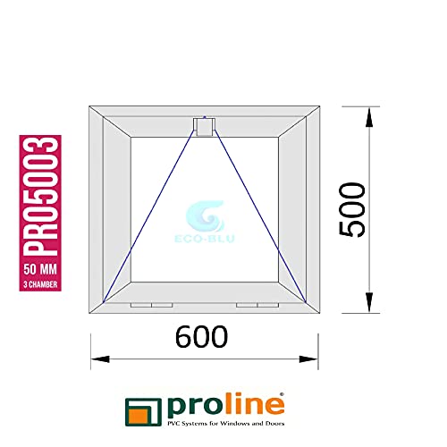 (V08M) Ventana Pvc Baño 600x500 Golpete Abatible Climalit Mate