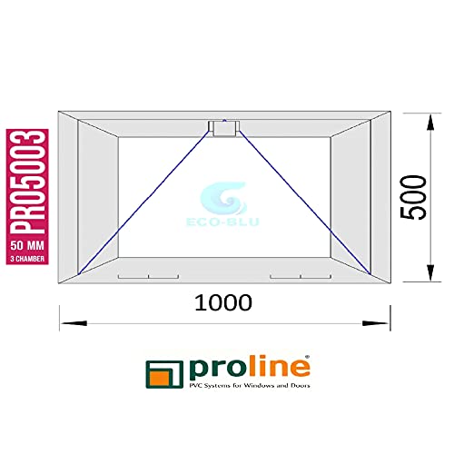 (V09T) Ventana pvc 1000x500 Abatible Golpete Climalit