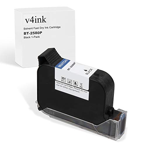 v4ink BENTSAI Cartucho Original de Tinta solvente de Secado rápido BT-2580P para la Impresora portátil de inyección de Tinta BENTSAI BT-HH6105B2