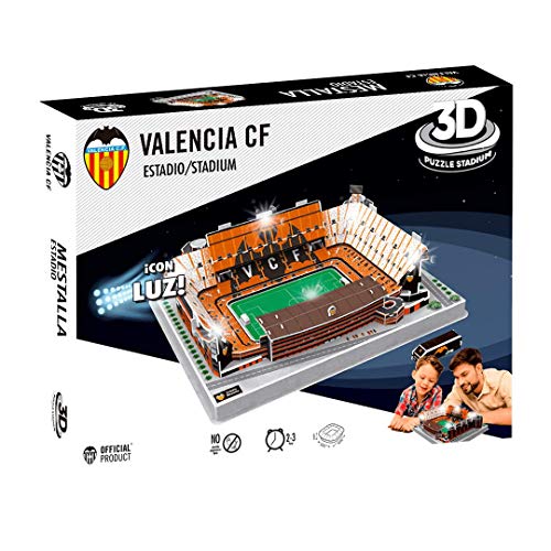 Valencia C.F.- EF-13682 Puzzle 3D con Luz Estadio Mestalla (Valencia CF), Color (Eleven Force 13682)