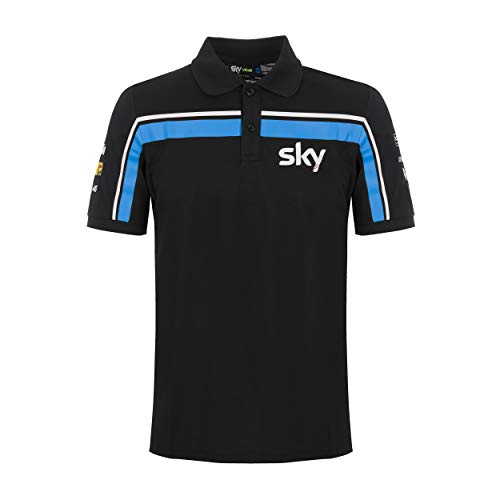 Valentino Rossi Sky Racing Team, Polo Hombre, Negro, XXL