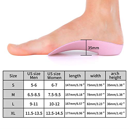 Valsole 3/4 Orthotics Shoe Insoles High Arch Supports and Deep Heel Cup Shoe Inserts, Relief Plantar Fasciitis, Flat Feet, Over-Pronation, Heel Spurs & Foot Pain (Men9-11/Women10-12)