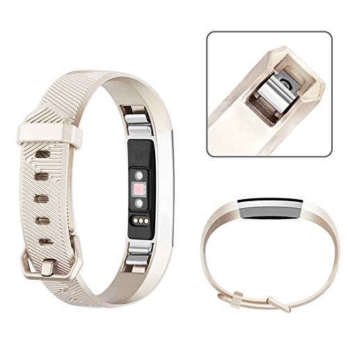 Vancle Pack de 3 bandas compatibles con Fitbit Alta HR y Fitbit Alta Correa de repuesto deportiva ajustable para Fitbit Alta HR/Fitbit Alta (oro rosa/oro/negro, S)