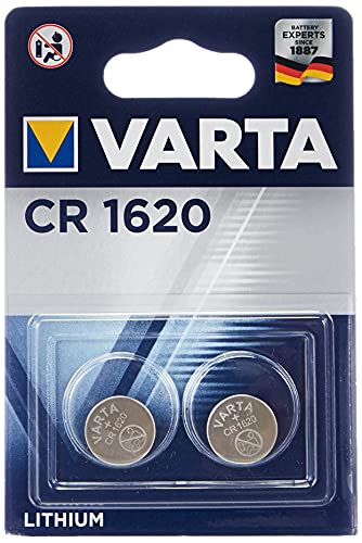 VARTA CR 1620 - Pack de 2 Pilas (Litio, 3V, 70 mAh)