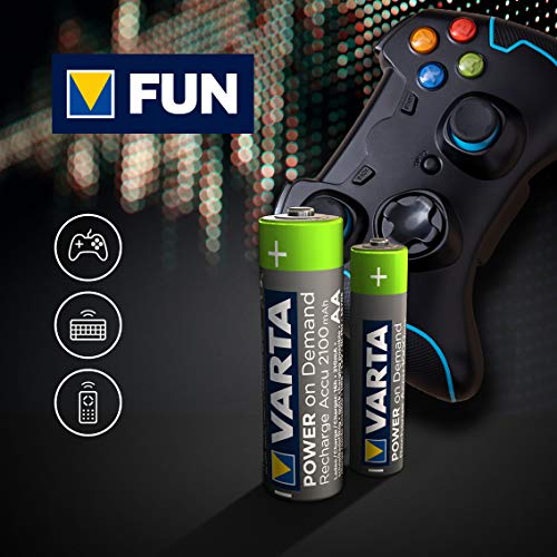 Varta Ready2Use - Pilas recargables AAA Micro 1000 mAh Ni-Mh recargables sin efecto memoria, listo para usar, 8 unidades