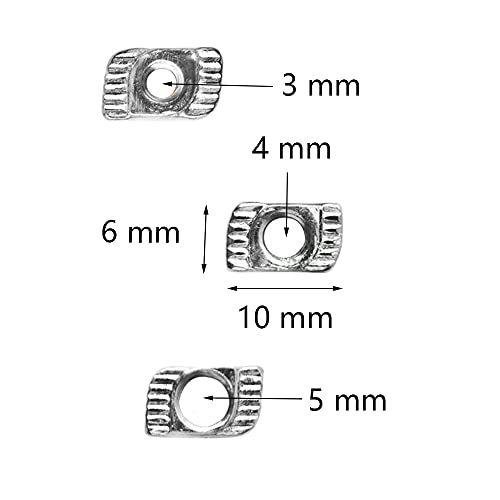 Vasemele T-Nut 184 Piezas T Tuercas M3 M4 M5 Rosca T-Ranura Tuerca Tuerca en T Tuercas de Cabeza de Martillo Acero de Carbono Niquelado T-Nut con 4 Llaves Allen para 2020 Series Perfil de Aluminio