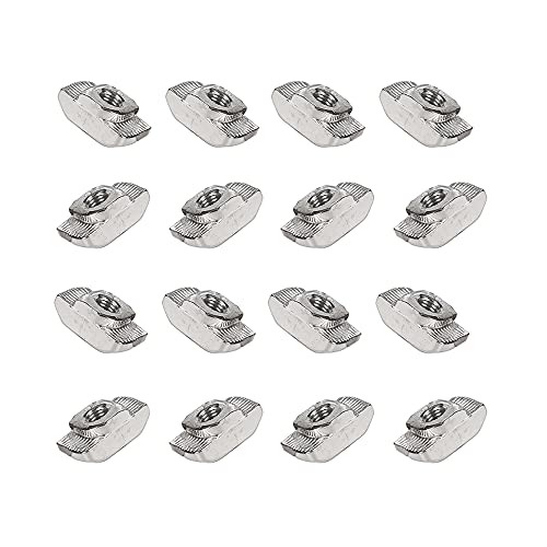 Vasemele T-Nut 184 Piezas T Tuercas M3 M4 M5 Rosca T-Ranura Tuerca Tuerca en T Tuercas de Cabeza de Martillo Acero de Carbono Niquelado T-Nut con 4 Llaves Allen para 2020 Series Perfil de Aluminio