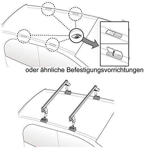 VDP Menabo Tema - Baca para esquís, soporte para esquís, soporte para esquís, aluminio, 4 pares de esquís compatibles con Mercedes Clase R W251 (Combi de 5 puertas a partir de 2005)