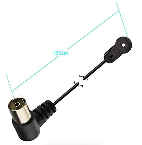 Vecys Antena de Radio FM Antena Negra Tipo T para Interiores Unbal Dipole Radio de Coche FM Conexión de Toma de TV a Presión Compatible con Receptor Estéreo Amplificador de Hogar Radio de Coche