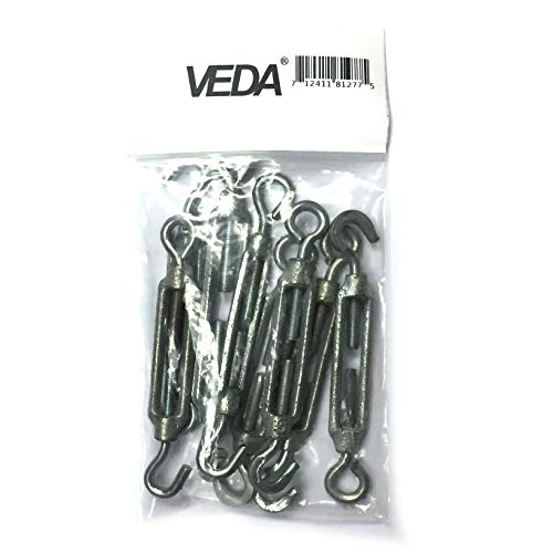 VEDA® - Juego de tornillos tensores, 10 unidades, tipo M5, acabado galvanizado, muy resistentes