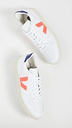 VEJA V-10 Zapatillas Moda Hommes Blanco/Azul/Naranja - 44 - Zapatillas Bajas