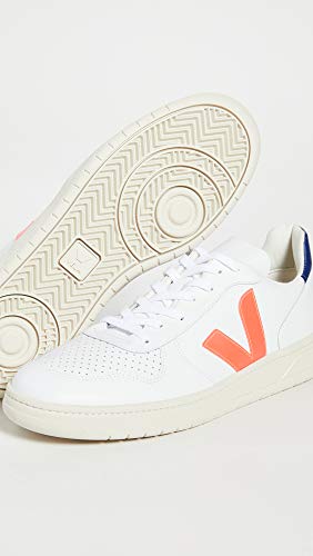 VEJA V-10 Zapatillas Moda Hommes Blanco/Azul/Naranja - 44 - Zapatillas Bajas