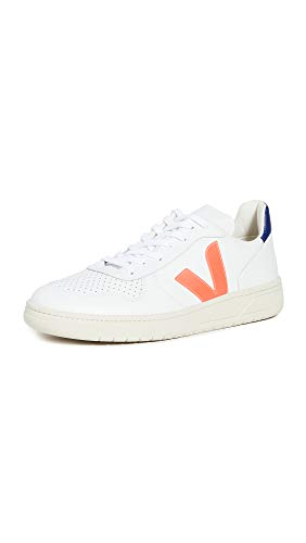 VEJA V-10 Zapatillas Moda Hommes Blanco/Azul/Naranja - 44 - Zapatillas Bajas