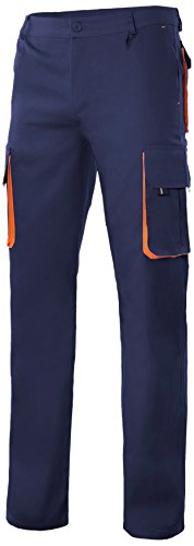 Velilla 103004/C1-16/T50 Pantalón Multibolsillos, Azul Marino y Naranja, 50