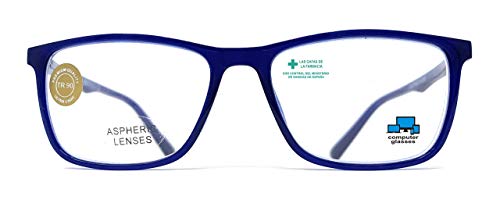 VENICE EYEWEAR OCCHIALI | Gafas de lectura con filtro bloqueo de luz azul para gaming, ordenador, móvil. Anti fatiga professional ULTRALIGERAS y resistentes (Azul con bloqueo de luz azul, +3.50)