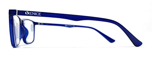 VENICE EYEWEAR OCCHIALI | Gafas de lectura con filtro bloqueo de luz azul para gaming, ordenador, móvil. Anti fatiga professional ULTRALIGERAS y resistentes (Azul con bloqueo de luz azul, +3.50)