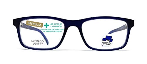 VENICE EYEWEAR OCCHIALI | Gafas ver de cerca, lectura con Filtro Luz Azul, Ordenador Gaming Móvil, Protección Antifatiga - Venice Coti Dioptría (1-1,50-2 - 2,50-3 - 3,50) (Azul, Graduación +1,50)