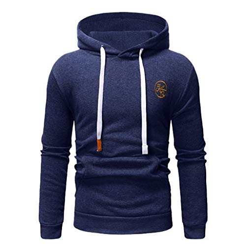 ¡Venta de liquidación! Sudadera con Capucha Hombre Hoodie Adolescentes Chico Pullover Básico Top Chandal Hombres Blusa Clásico Ropa Deportivos Casual Streetwear Yvelands(Marina G,XXL)