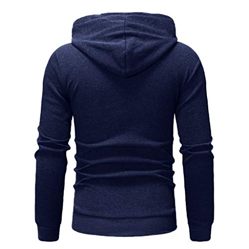 ¡Venta de liquidación! Sudadera con Capucha Hombre Hoodie Adolescentes Chico Pullover Básico Top Chandal Hombres Blusa Clásico Ropa Deportivos Casual Streetwear Yvelands(Marina G,XXL)