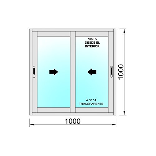 Ventanastock Ventana Aluminio 1000x1000 Corredera 2 hojas