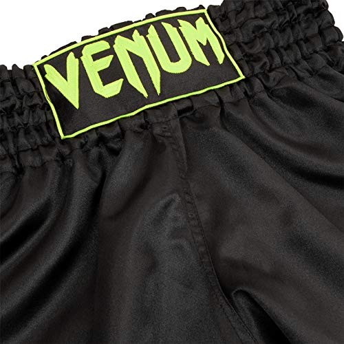 VENUM Pantalones Cortos Classic Thaibox, Unzutreffend, Clásico, Unisex Adulto, Color Schwarz/Neon Gelb, tamaño Medium