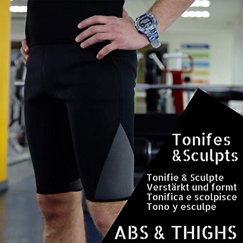 VeoFit Pantalón Corto de Sudoración y Compresión por Hombre Tallas XXXL - Tonifica el Abdomen Flojo y reafirma los Muslos – Ofertas : Guía para Estar en Forma y Bolso para Transporte