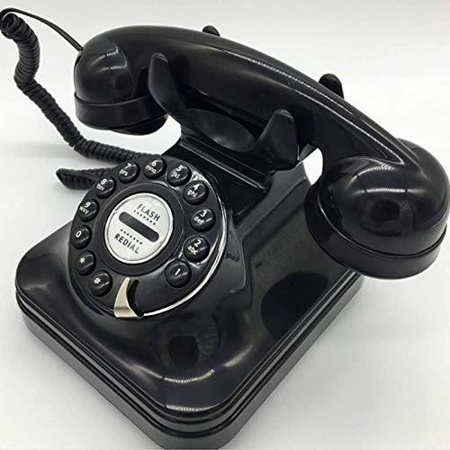 VERDELZ Teléfono Fijo Fijo Clásico Negro Vintage Teléfono Antiguo Vintage Rústico Teléfono De Casa Retro Tonos De Llamada