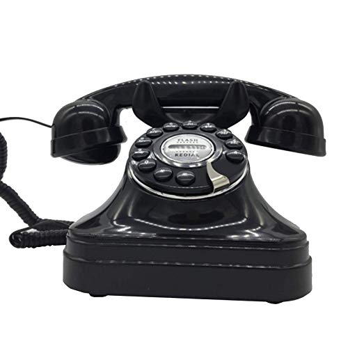 VERDELZ Teléfono Fijo Fijo Clásico Negro Vintage Teléfono Antiguo Vintage Rústico Teléfono De Casa Retro Tonos De Llamada