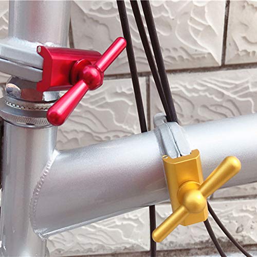 VerneAnn Bicicleta Plegable Hebilla Reemplazo Abrazadera bisagra Palancas aleación Aluminio magnético Accesorios Tipo C Montar en Bicicleta al Aire Libre Límite Montaje manija Fija para Brompton(Oro)