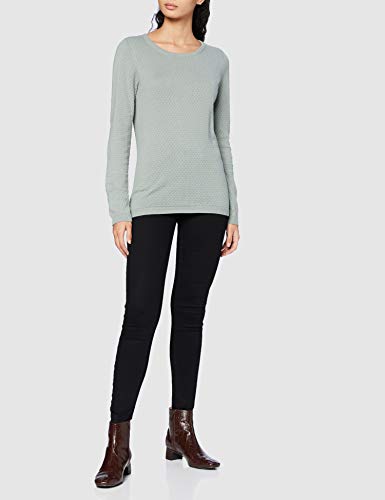 Vero Moda Vmcare Structure LS-Camiseta de Cuello Redondo Blusas, Green Milieu, S para Mujer