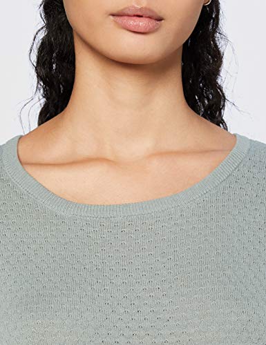 Vero Moda Vmcare Structure LS-Camiseta de Cuello Redondo Blusas, Green Milieu, S para Mujer