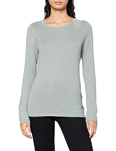 Vero Moda Vmcare Structure LS-Camiseta de Cuello Redondo Blusas, Green Milieu, S para Mujer