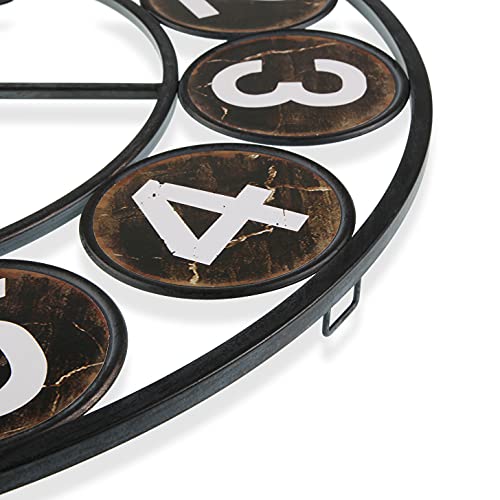 Versa Cradock Reloj de Pared Silencioso Decorativo para la Cocina, el Salón, el Comedor o la Habitación, , Medidas (Al x L x An) 60 x 4 x 60 cm, Metal, Color Negro