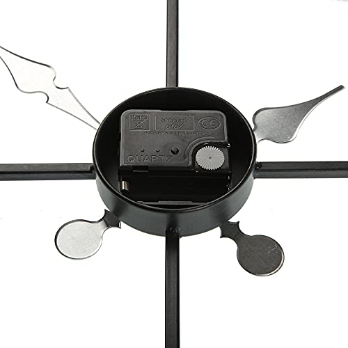 Versa Cradock Reloj de Pared Silencioso Decorativo para la Cocina, el Salón, el Comedor o la Habitación, , Medidas (Al x L x An) 60 x 4 x 60 cm, Metal, Color Negro