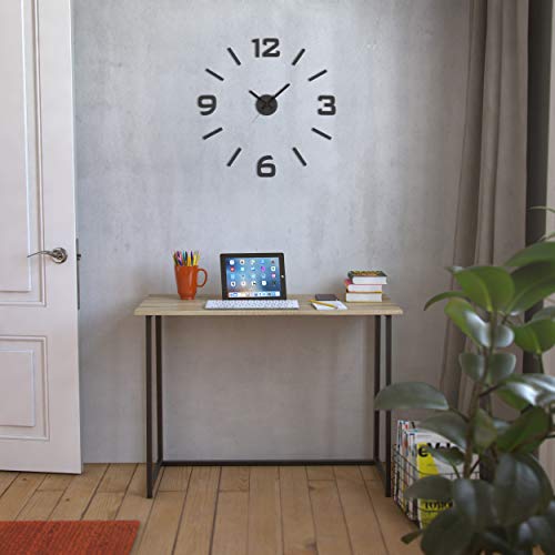 Versa Klistermärke Reloj de Pared Silencioso Decorativo para la Cocina, el Salón, el Comedor o la Habitación, Estilo Moderno, Medidas (Al x L x An) 60 x 3 x 60 cm, Polipropileno, Color Negro