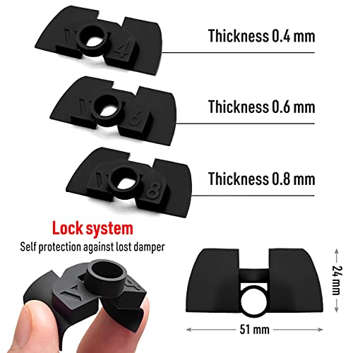 Vestigia® - Amortiguadores de vibración de goma de 6 piezas para Xiaomi M365 1S Essential Pro Scooter eléctrico - Accesorios de goma para scooter - Piezas de repuesto para E-scooter (negro)